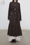Mutedance 24 Autumn and Winter Button Slim Fit Wool Long Coat MD-MD24FW14-BROWN